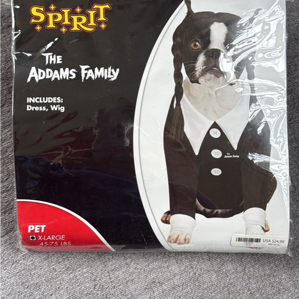 Spirit Addams Family Pet Costume - Black and White